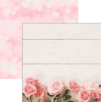 Made With Love Collection, Pink Roses, double-sided scrapbook paper (Reminisce)