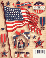 Military Stickers, American Flag, Grand Adhesions, scrapbook<br>(K&Company)