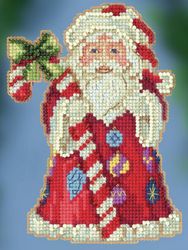 Mill Hill/Jim Shore, Candy Cane Santa, counted cross stitch Kit 4" x 5" (Mill Hill)
