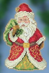 Mill Hill/Jim Shore, Gift Bearing Santa, counted cross stitch Kit 4" x 5" (Mill Hill)