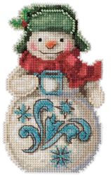 Mill Hill/Jim Shore, Snowman with Cocoa, counted cross stitch Kit 3.5" x 5" (Mill Hill)