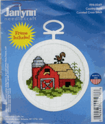 Mini Cross Stitch Kit & Frame, Country Barn (Janlynn)