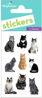 Mixed Cats, animal scrapbook stickers, 2"x3", 3/pkg (Paper House)