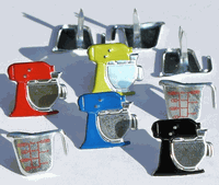 Mixer & Measuring Cup, baking & cooking, scrapbook brads, 12/pack (Eyelet Outlet) 