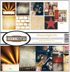 Movie Night Collection Kit, 8 double-sided scrapbook papers & sticker sheet (Reminisce)