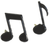 Music Notes, scrapbook brads, 12/pack (Eyelet Outlet)