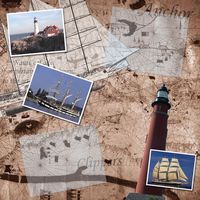 Nautical, seashore scrapbook paper (Stamping Station)