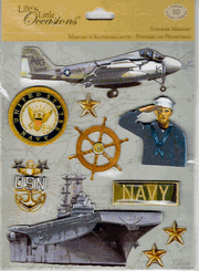 Navy, Military Sticker Medley, 3D scrapbook stickers (K&Company)