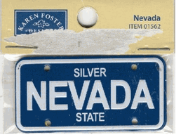 Nevada, mini license plate, metal, scrapbook (Karen Foster Designs)