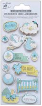 New Arrival, blue, 3D Scrapbook stickers, 12/pk (Little Birdie)<br><font color=red>25% off</font>