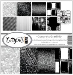 Congrats Grad Collection Kit, 8 double-sided scrapbook papers & sticker sheet (Reminisce)