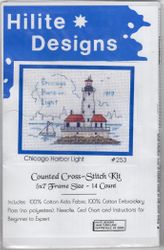 Chicago Harbor Light, Illinois, light house cross stitch kit (Hilite Designs)