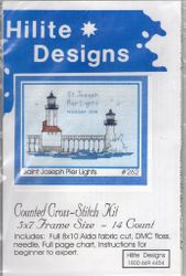 Saint Joseph Pier Lights, St Joseph Michigan, light house cross stitch kit (Hilite Designs)