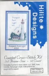 Sturgeon Point Lighthouse, Lake Huron, Michigan, cross stitch kit (Hilite Designs)