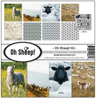 Oh Sheep! Kit, 8 papers & 1 sticker pack, scrapbook (Reminisce)