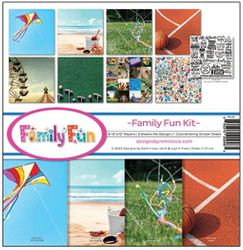 Family Fun Kit, 8 papers & 1 sticker pack, scrapbook (Reminisce)