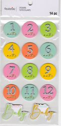 Sweet Baby, 12 months, 3D scrapbook stickers 4x7" (Recollections)