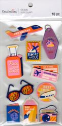 Jet Setter, vacation, 3D scrapbook stickers 4x7" (Recollections) 