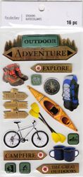 Outdoor Adventure, 3D scrapbook stickers 4x7" (Recollections)