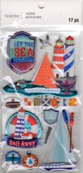 Sea - Sail Away, 3D scrapbook stickers 4x7" (Recollections)