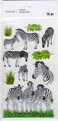 Zebras, 3D scrapbook stickers 4x7" (Recollections) 
