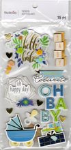 Hello Baby Girl, 3D scrapbook stickers 4x7" (Recollections) 