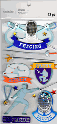 Fencing, 3D scrapbook stickers 4x7" (Recollections)