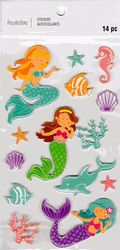 Mermaids, 3D scrapbook stickers 4x7" (Recollections)
