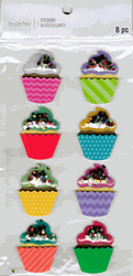 Cupcakes, 3D scrapbook stickers 4x7" (Recollections)