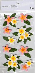 Flowers, 3D scrapbook stickers 4x7" (Recollections)