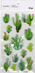 Cactus plants, 3D scrapbook stickers 4x7" (Recollections)