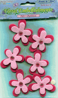 Floral Embellishments, Funky Daisies with Gem, 3D felt (Forevery in Time)<br><font color=red>50% off</font>