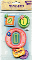 Monogram chipboard scrapbooking Embellishment, Initial O (Sticker King)<br><font color=red>50% off</font>