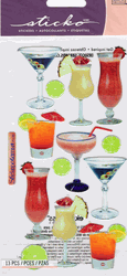 Cocktails, 4x7", scrapbook stickers (Sticko)