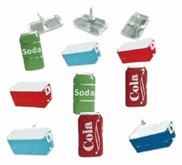 Drinks & Cooler, scrapbook brads, 12/pk (Eyelet Outlet)