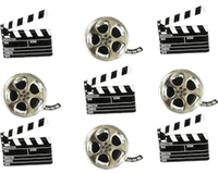 Movie, scrapbook brads, 12/pk (Eyelet Outlet)