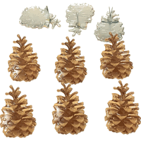 Pinecones, scrapbook brads, 12/pk (Eyelet Outlet)