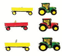 Tractor, farm, scrapbook brads, 12/pk (Eyelet Outlet)