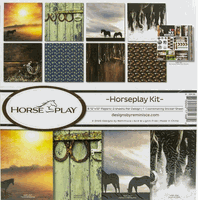 Horseplay Kit, 8 scrapbook papers & 12x12" Sticker Sheet (Reminisce Collection)