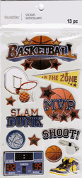 Basketball - In the Zone, 3D scrapbook stickers 4x7" (Recollections)<br><font color=red>40% off</font>