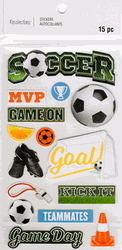 Soccer - Game On, 3D scrapbook stickers 4x7" (Recollections)<br><font color=red>40% off</font>