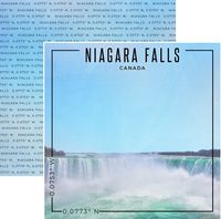 Niagara Falls, Canada, double-sided Coordinates scrapbook paper (Scrapbook Customs) 
