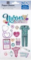 Nurses, medical 3-D scrapbook stickers, 7x4" (Paper House) 