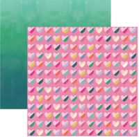Oh My Heart Collection, Paige Evans #11, love double-sided scrapbook paper (Pink Paislee<br><font color=red>35% off</font>