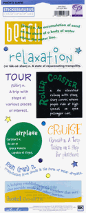 On Our Way, Vacation Stickersaurus Phrase scrapbook stickers, 12"x5" (Sticko)
