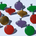 Ornaments, scrapbook brads, 12/pack (Eyelet Outlet)