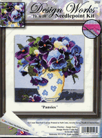 Pansies, 10x10", needlepoint kit (Design Works)<br><font color=red>ALMOST SOLD OUT</font>