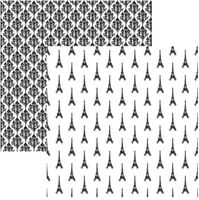 Parisian Cafe Collection, Eiffel Tower, double-sided, scrapbook paper (Reminisce)<br><font color=red>25% off</font>