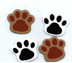 Paw Prints, scrapbook brads, 12/pack (Eyelet Outlet)