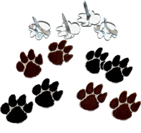 Paw Prints, black & brown, scrapbook brads, 12/pk (Eyelet Outlet)